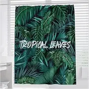 Long Bath Curtain with Shower Curtain for Bathroom Curtains with Hooks Mold Mildew Free PVC Free Bath Curtains Plant Pattern Polyester Fabric Shower Curtain (Size : 220X180cm)