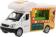Kisangel Food Truck Compact Pull Back Hamburger Truck Pretend Play Food Station Cute and Lifelike Design for Scene Creation Portable Wear Resistant Car