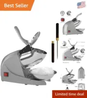 High-Efficiency Shaved Ice Machine - 286 lbs/hr Splash-Free Ice Crusher