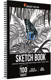 9" x 12" Pro Sketch Book, 100 Sheets, Notebook Paper Pad Artist Drawing Art Book