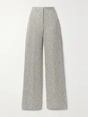 [Altuzarra] Altuzarra - Laski Sequin-embellished Woven Wide-leg Pants - Gray - FR 46 FR 46 Gray