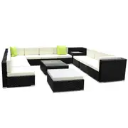 Gardeon 13PCS Outdoor Sofa Set Outdoor Furniture Wicker Lounge Set Setting