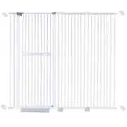 riin Extra Tall 150cm Baby Pet Security Gate Metal Safety Guard Tension Pressure Mounted for Children Dog Kitten Adjustable Width Range 155-165cm Largest Gap Between Bars 42mm Model B44 White
