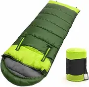 Warm Weather Sleeping Rectangular Camping Sleeping Bag 3-Season Comfort Single Backpacking Sleeping Bags for Adults- Camping Gear Equipment, Traveling, and Outdoors