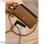 二手 PRADA LOGO WOC款 金鏈 側背 斜背包 焦糖色 GOLD金 大地色