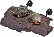 Flushbay Turtle Floating Basking Platform Aquarium Turtle Decorations Artificial Bark Tortoise Climbing Platform with Suction Cups Resting Terrace for Terrapins (Turtle Floating Basking Platform)