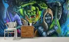 3D Monster Graffiti Wallpaper Wall Mural Removable Self-adhesive 250