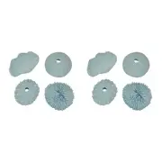 Set of 8 Pale Blue Resin Clam and Sea Urchin Shell Decorative Accent Figures