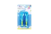 1PC Fork & Spoon Feeding Set With Travel Case 1st Steps Suction Cup Base - Blue