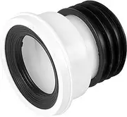 Merriway BH04133 Easy-Fit Standard WC Pan Connector Straight Outlet, 100 mm, 4 inch - White, Pack of 1