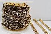 Gold Stainless Steel Cuban Curb CHAIN Hefty 7mm x 10mm Links ~ Smooth Links