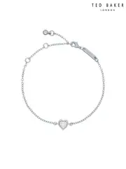 Ted Baker Silver Tone HANSAA: Crystal Heart Adjustable Bracelet (U12189) | $69