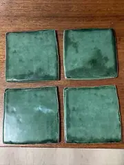 VINTAGE RETRO GREEN HAND MADE FLOOR GRES TILES MADE IN FIORANO MODENESE ITALY