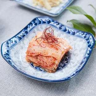 參寶陶瓷器|韓國進口深盤飯盤子青花陶瓷菜盤水果盤家用圓盤餐具 p0C3