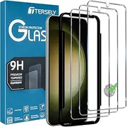 [3 Pack] T Tersely 9H Tempered Glass Screen Protector for Samsung Galaxy S23 5G, with Installation Alignment Frame Support Fingerprint Unlock Anti-Scratch Film Screen Protector