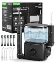 Professional Water Flosser & Electric Toothbrush Combo, 600ML Home Use Oral I...