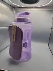 Mainstays 74oz Sports Water Bottle With Straw Time Marker Accessory Bag Lilac