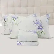 [Helthep] Floral Sheet Set Full, Ultra-Soft and Breathable Cotton Sheet Set with Deep Pocket Fitted Sheet, Flat Sheet and Pillowcases, 4-Piece Full Size