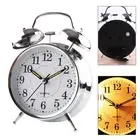 For Living Room Decor Alarm Clock Ring Clock New Silver 4 Inch Classic