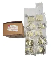 (10) Semi Concealed 3/8 Inset Cabinet Hinge Bright Brass Hager 1006