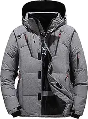 [Aoleaky] Thermal Winter Ski Suit for Men Windproof Skiing Down Jacket Bibs Pants Set Male Snow Costume Snowboard Wear, 1pc Gray9 Jacket, Medium