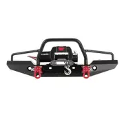 Metal Front Bumper with 2 LED Light & Remote Control Electric Winch for Traxxas TRX-4 SCX10II 90046