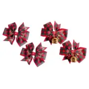 Christmas Pattern Dovetail Bowknot Shaped Hairpin Xmas Costume Theme Headwear