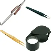 Precision Craft Tools Tweezers Set & Loupe for Jewelry Repair, Watchmakers
