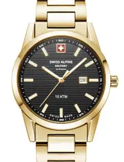 Swiss Alpine Military 7767.1117 Black Dial Gold Stainless Steel Womens Watch