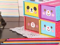 在飛比找樂天市場購物網優惠-創意韓國可愛雙色動物紙盒文具盒筆盒 (小) 隨機出貨 不挑色