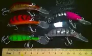 5 brand new hard body Murray Cod fishing lures with VMC hooks and rattles