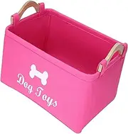 MYCENSE Pet Toy Storage Boxes Cat Toy Box Puppy Stuff Basket Bin Dog Treats Organiser Boxes, Pink