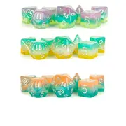 [Metallic Dice Games] MDG Layer Stardust Resin Polyhedral Dice Set 16mm - Tropics