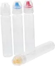 LAPYAPPE 4Pcs Refillable Honey Bottles Squeeze Containers Sauce Dispenser for Ketchup Oils and Condiments Convenient Squeeze Design Transparent