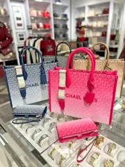 Michael Kors Mirella Medium East West Style Tote Bag+Double Zip Wallet Variation