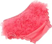 [Baluue] Boys and Cotton Shorts with Mesh Ruffled Bloomers Soft Elastic Waist Briefs for Comfortable Everyday Wear Watermelon Red Summer Clothing for Boy Girl