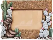 The Bridge Collection 4x6 Western Boots and Cactus Picture Frame - Western Home Decor Items - Picture Frame for Western, Cowgirl, or Country Decor