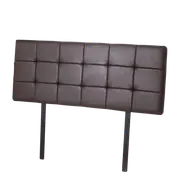 PU Leather Queen Bed Deluxe Headboard Bedhead - Brown