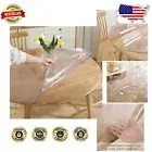 48 Inch Non-Slip Round Table Cover - Heavy-Duty PVC Protector for Dining Tables