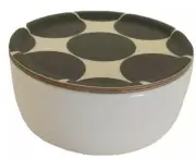 Crate &Barrel Handsome Ivory Porcelain Soup/ Dip Bowl w/Lid NEW
