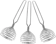 MOLUCKFU 3pcs Stainless Steel Egg Flipper Spatula Manual Egg Beater for Whisking Stirring