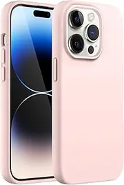 JETech Silicone Case for iPhone 14 Pro 6.1-Inch, Silky-Soft Touch Full-Body Protective Phone Case, Shockproof Cover with Microfiber Lining (Pink)