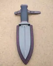 Custom Handmade High Carbon Steel Fixed Blade Leather Knife with Leather Sheath