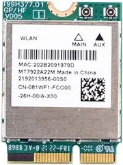 Atelierate WiFi 6E MT7922 M.2 Wireless Card 5374Mbps Bluetooth 5.2 Network Adapter 802.11ax 2.4G/5G/6GHz WiFi Card for Win10 Win11