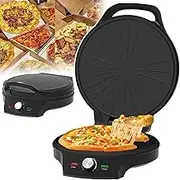 12in Countertop Pizza Oven, 2000W Portable Pizza Oven, Double Sided Heating, Non-Stick Cooking Plate, 5 Temperature Regulation, Fast Roasting, for Home, Hotel, Restaurant,Black