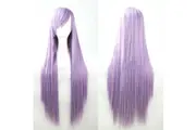 New 80cm Straight Sleek Long Full Hair Wigs w Side Bangs Cosplay Costume Womens - Light Purple
