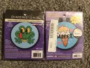 LOT 2 Dimensions Learn A Craft Cross Stitch Kit Turtle Friendly Frog & Ice Cream