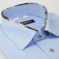 在飛比找Yahoo奇摩購物中心優惠-金安德森 經典格鑲領藍色吸排窄版長袖襯衫fast