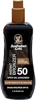 Australian Gold Spray Gel Sunscreen with Instant Bronzer SPF 50, 8 Ounce | Moisturize & Hydrate Skin | Broad Spectrum | Water Resistant,B07DG52KLY
