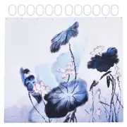 Blackout Curtain Waterproof Flower Printing Shower Curtain with Hooks for Bathroom Bedroom Living Room Study180x200cm